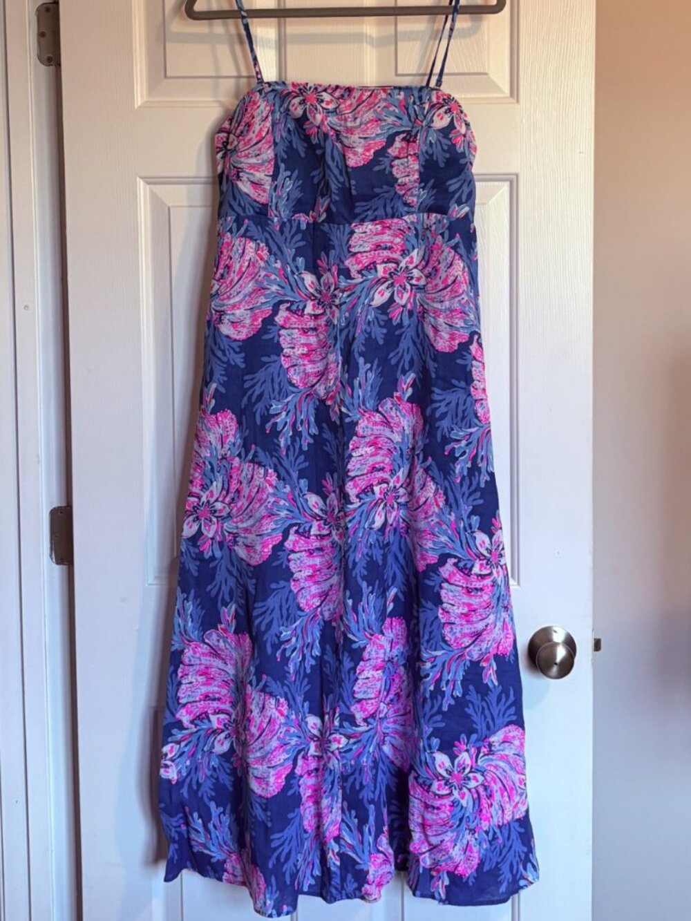 Lilly Pulitzer NWT Jorgian Linen Midi Dress For the Fans Size 12 - Picture 1 of 7
